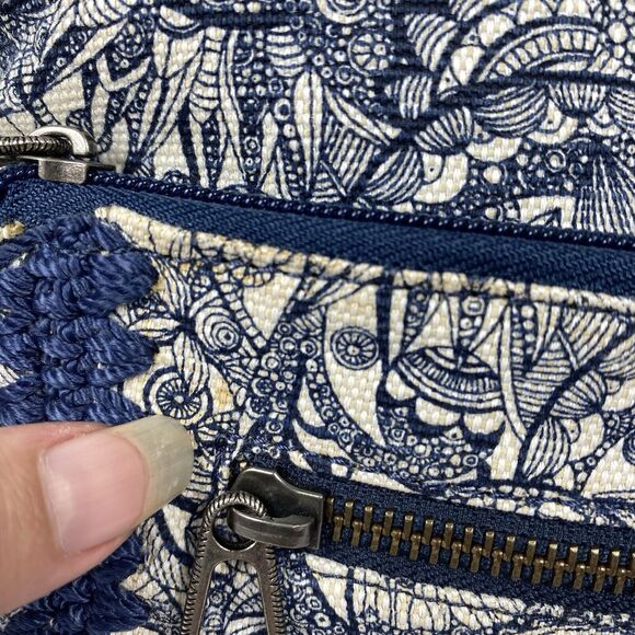 Sakroots Full Size Backpack Purse Bag Blue Cottagecore Travel Boho - Picture 7 of 13